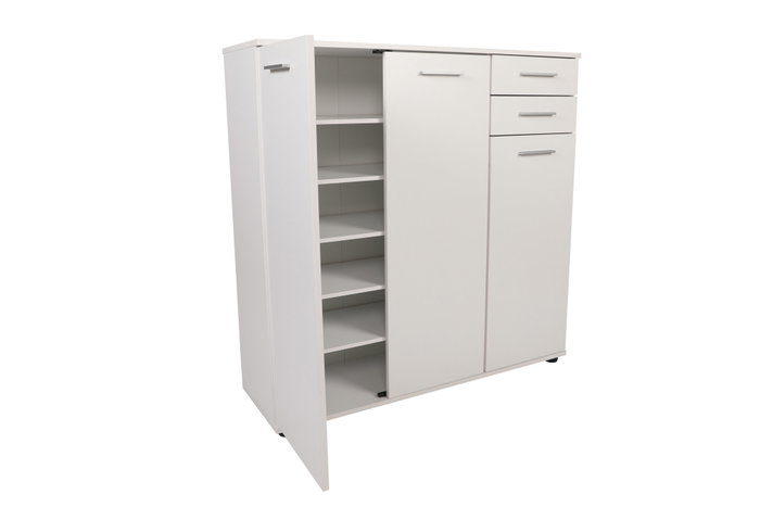 Hanah Home Zapatero Blanco con Dos Cajones
